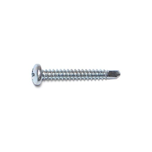 Buildright Self-Drilling Screw, #8 x 1-1/4 in, Zinc Plated Steel Pan Head Phillips Drive, 166 PK 09800 - main